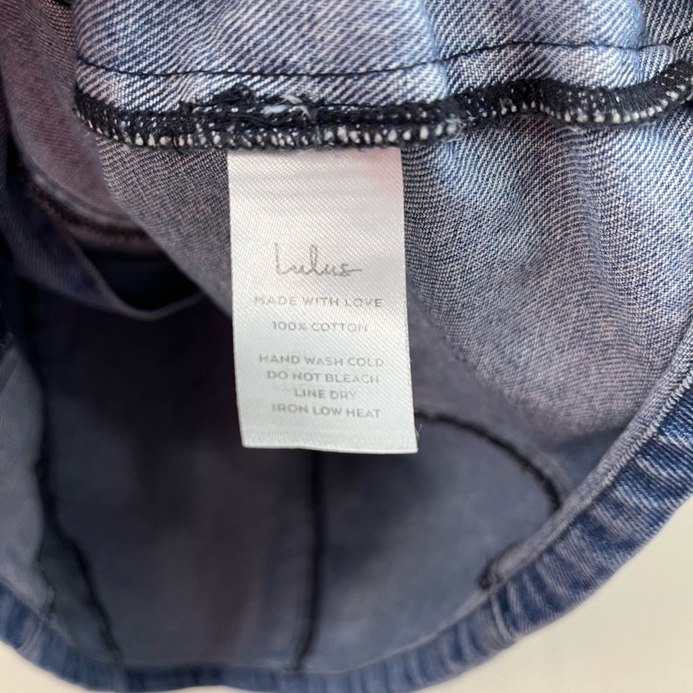 Lulus Edgy Impression Medium Wash Denim Sleeveless Mini Dress L - Picture 9 of 11